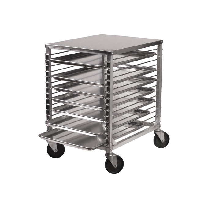Winco ALRK-15 15-Tier Aluminum End-Load Sheet Pan Rack / Bun Tray Rack with Solid Top
