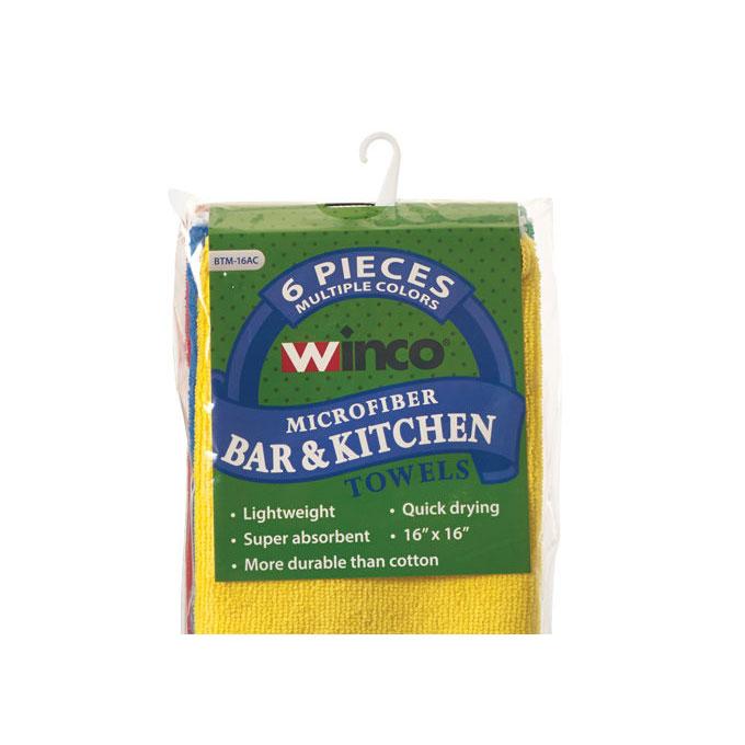 Winco BTM-16AC 16" x 16" Bar & Kitchen Towel - 6/Case