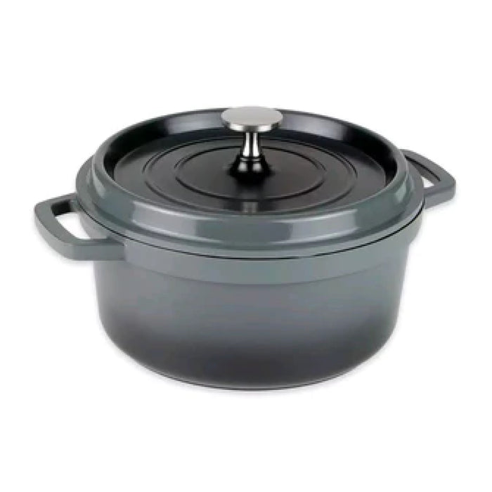GET Heiss 2.5 Qt. Dark Gray Round Induction Ready Dutch Oven With Lid - CA-011-GR/BK