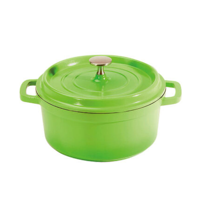 GET Heiss 2.5 Qt. Green Round Induction Ready Dutch Oven With Lid - CA-011-G/BK