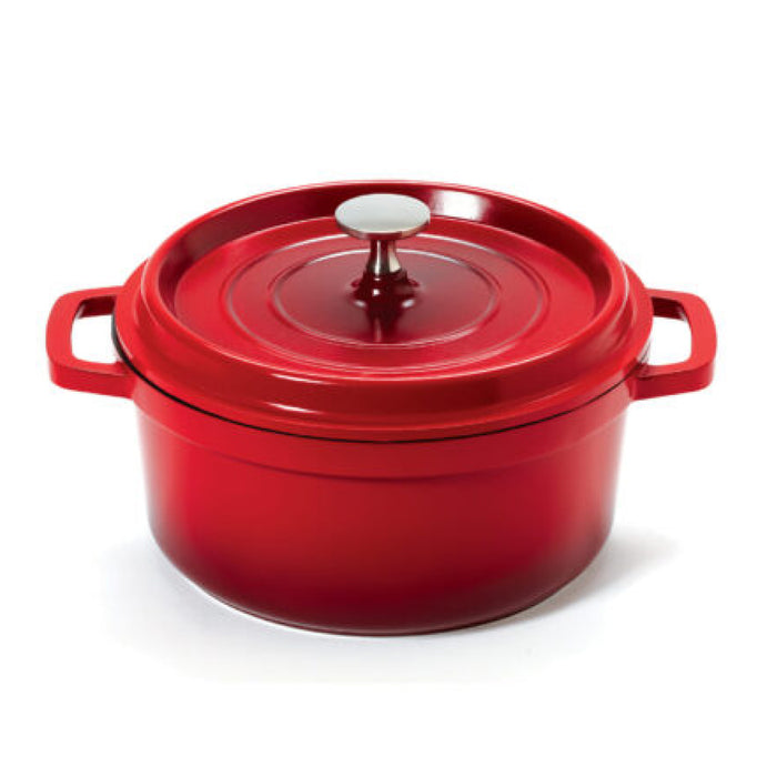 GET Heiss 2.5 Qt. Red Round Induction Ready Dutch Oven With Lid - CA-011-R/BK