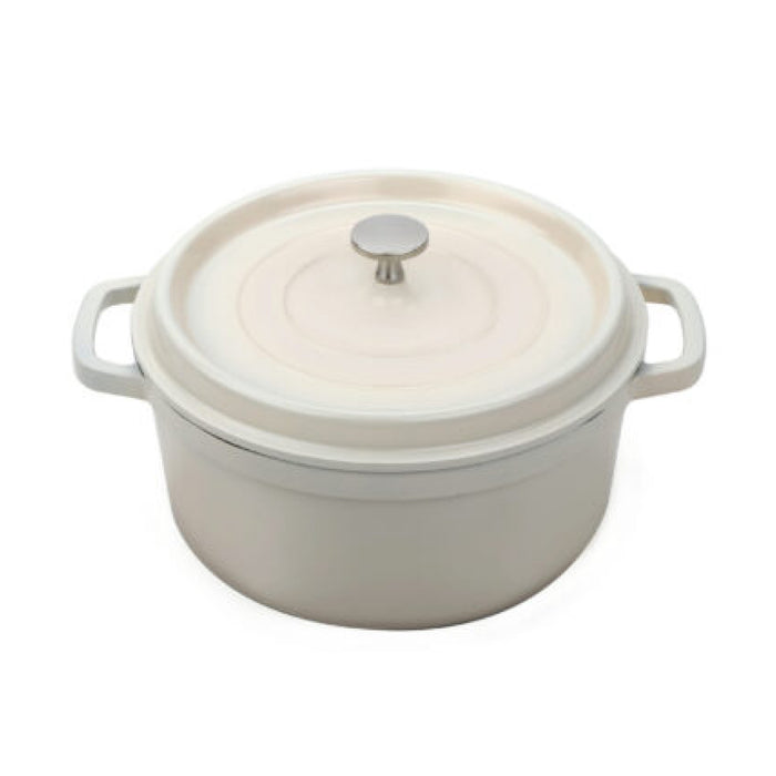 GET Heiss 2.5 Qt. Antique White Round Induction Ready Dutch Oven With Lid - CA-011-AWH/BK