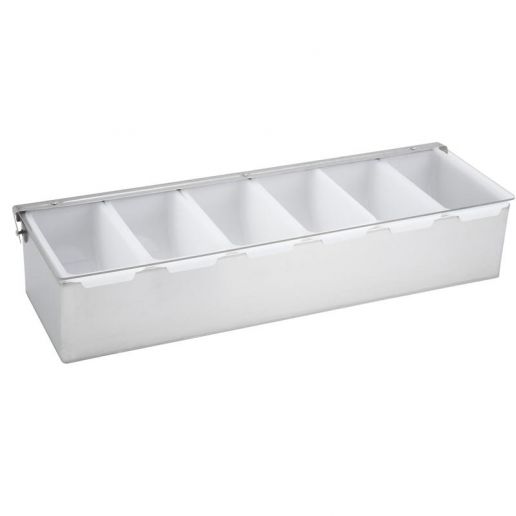 Winco CDP-6 6 Compartment Stainless Steel Bar Condiment Dispenser