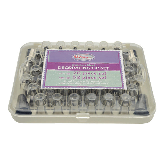Winco CDT-26 Stainless Steel Cake Decorating Set - 26 Tips