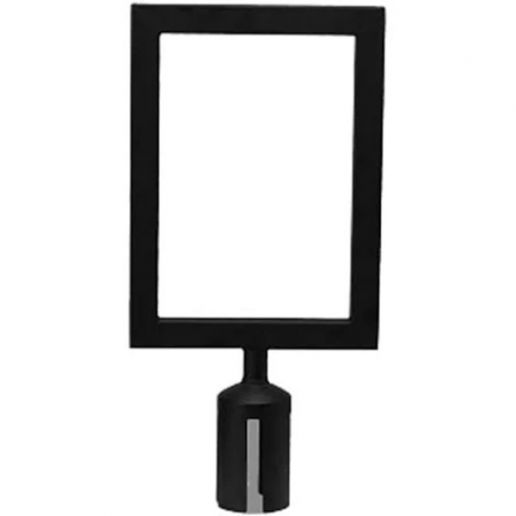 Winco Black Stainless Steel Stanchion Top Sign Frame - CGSF-12K
