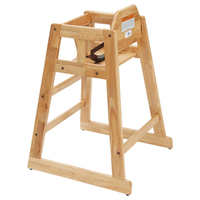 Winco CHH-101 20" Stackable Natural High Chair with Waist Strap