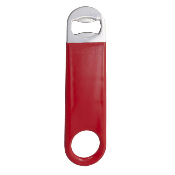 Winco CO-301PR 7" Stainless Steel Bottle Opener with Red Coating