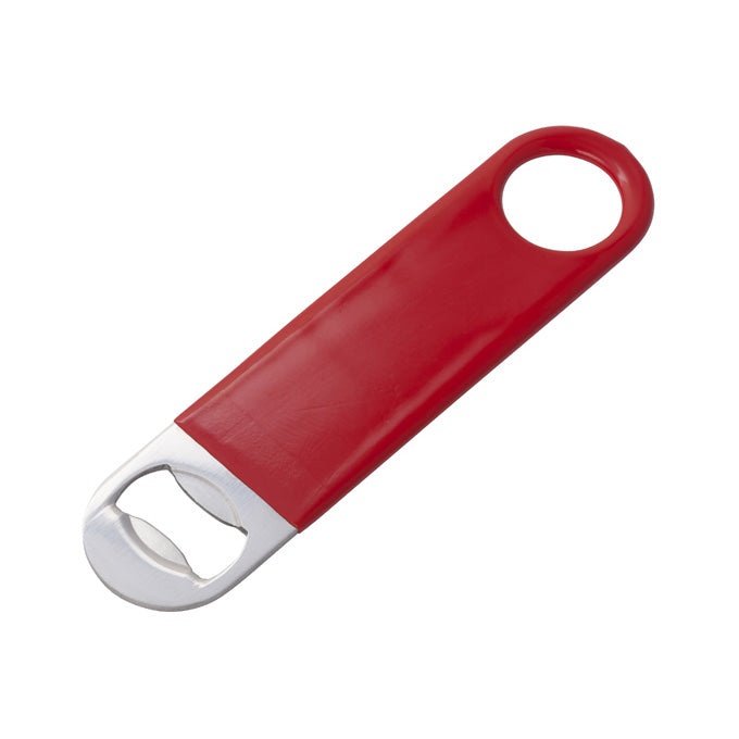 Winco CO-301PR 7" Stainless Steel Bottle Opener with Red Coating