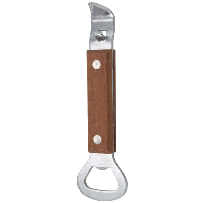Winco CO-303 7" Stainless Steel Bottle Opener with Wooden Handle
