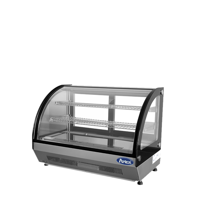 Atosa CRDC-46 35" Full Service Countertop Curved Glass Refrigerated Display Case - 4.6 Cu. Ft.