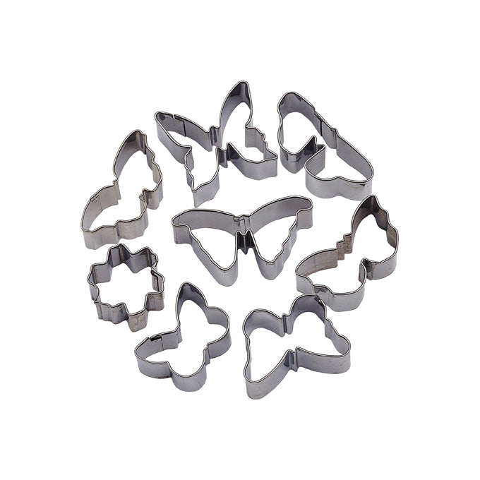 Winco CST-31 Stainless Steel Butterfly Cookie Cutter Set