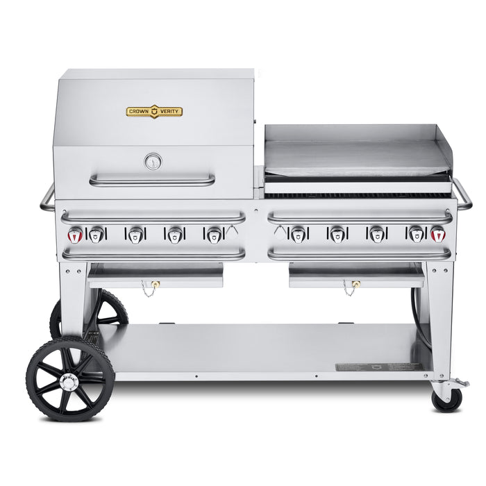 Crown Verity CV-RCB-60RGP 60" Rental Grill with Dome and Griddle Package - Liquid Propane