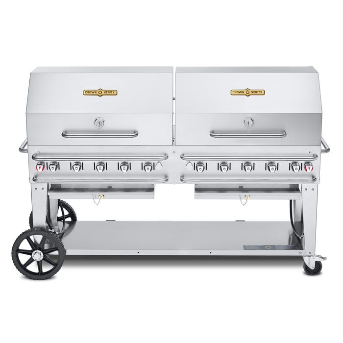 Crown Verity CV-RCB-72RDP 72" Rental Grill with 2 Domes - Liquid Propane