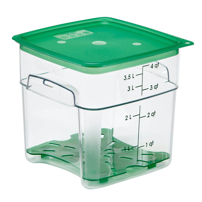 Cambro 2SFSFPDPP265 Camsquares FreshPro Translucent Drain Shelves for 2 and 4 Qt. Containers - Green