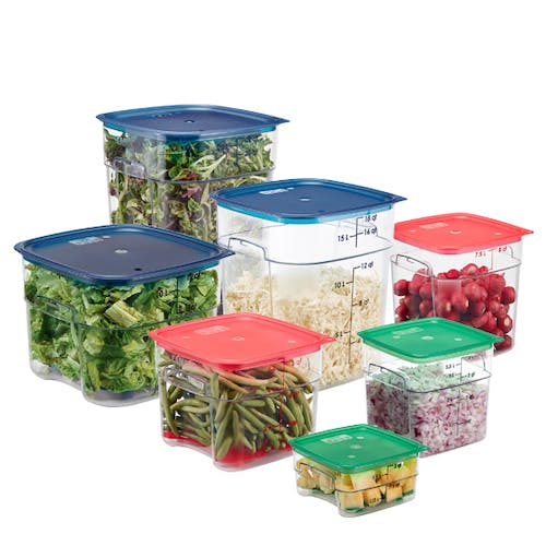 Cambro 8SFSPROCW135 Camsquares FreshPro 8 Qt. Clear Square Polycarbonate Food Storage Container