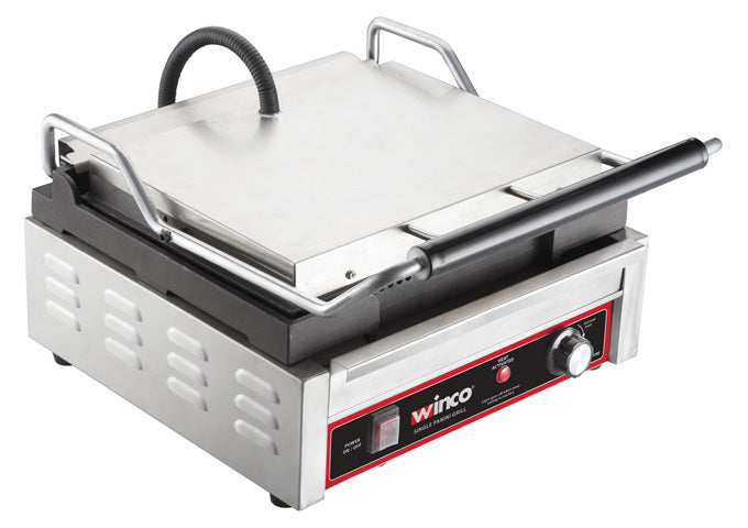 Winco EPG-1C 14" x 12" Ribbed Panini Grill - 120V