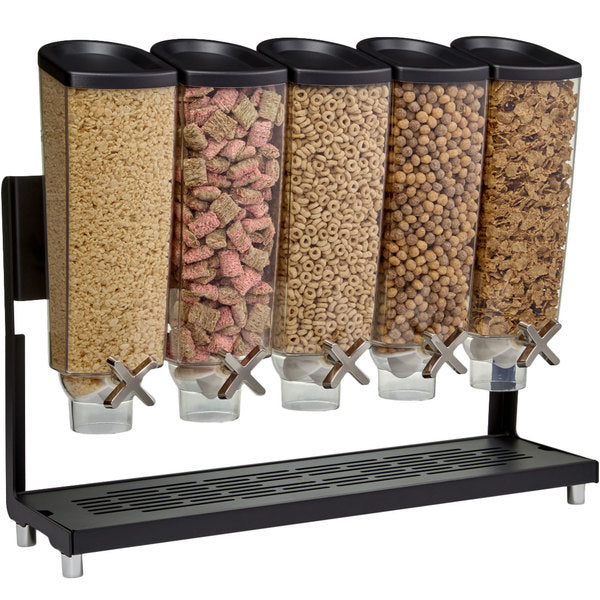 Rosseto EZ577 EZ-PRO 3.8L 5-Container Countertop Snack/Cereal Dispenser with Stand