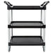 RUBBERMAID FG342488BLA 33" x 18" x 37" BLACK THREE SHELF UTILITY CART