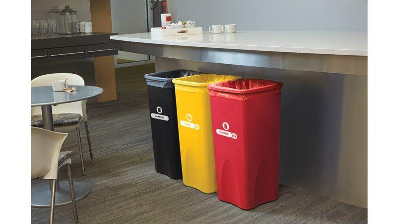 Rubbermaid FG356988BLA 23 Gallon Square Black Trash Can - Black