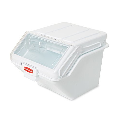 Rubbermaid FG9G5800WHT Commercial ProSave Shelf Ingredient Bin with Scoop, 200-Cup, White