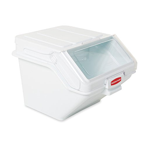 Rubbermaid FG9G6000WHT Commercial ProSave Shelf Ingredient Bin with Scoop, 40-Cup, White