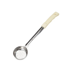 Winco FPP-3 3 Oz. One-Piece Stainless Steel Perforated Portion Control Spoon - Ivory