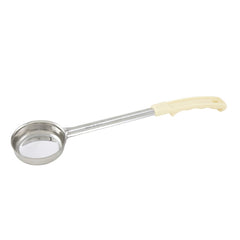 Winco FPS-3 3 Oz. One-Piece Stainless Steel Solid Portion Control Spoon - Ivory