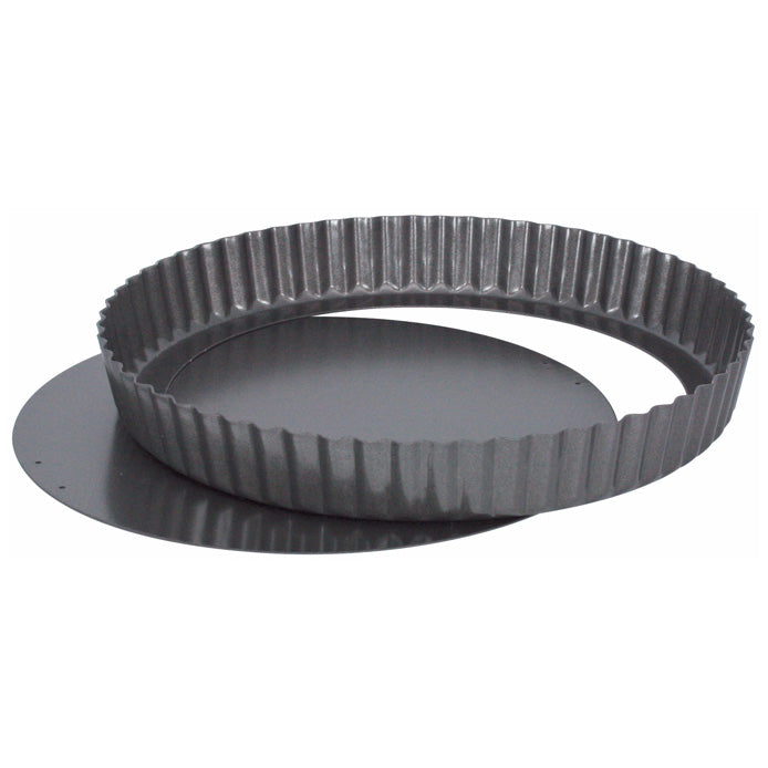 Winco FQP-10 10" Non-Stick Aluminized Carbon Steel Quiche Pan