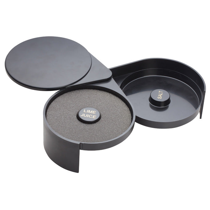 Winco GR-2 2-Tier Plastic Glass Rimmer - Black