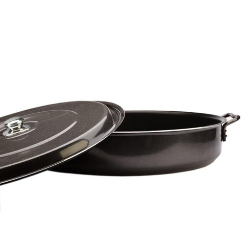 Winco SSET-7 7 Qt. Stainless Steel Saute Pan with Lid and Helper Handle
