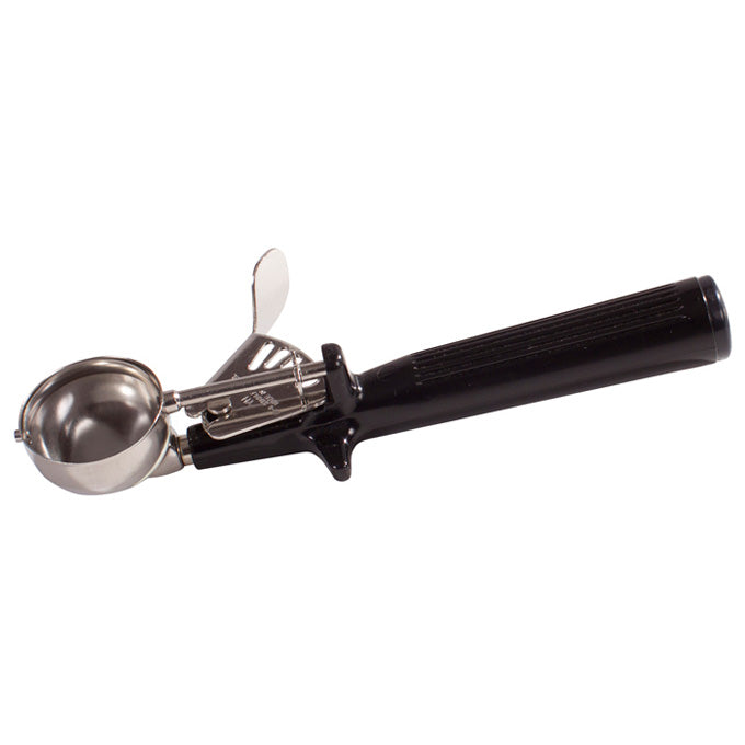 Winco ICOP-30 1 Oz One-Piece Handle Food Disher with Spring Release - Black