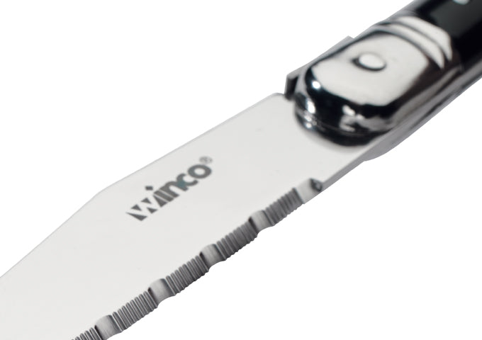 Winco K-73PC 4.5" Pointed Tip Steak Knife - 12/Case