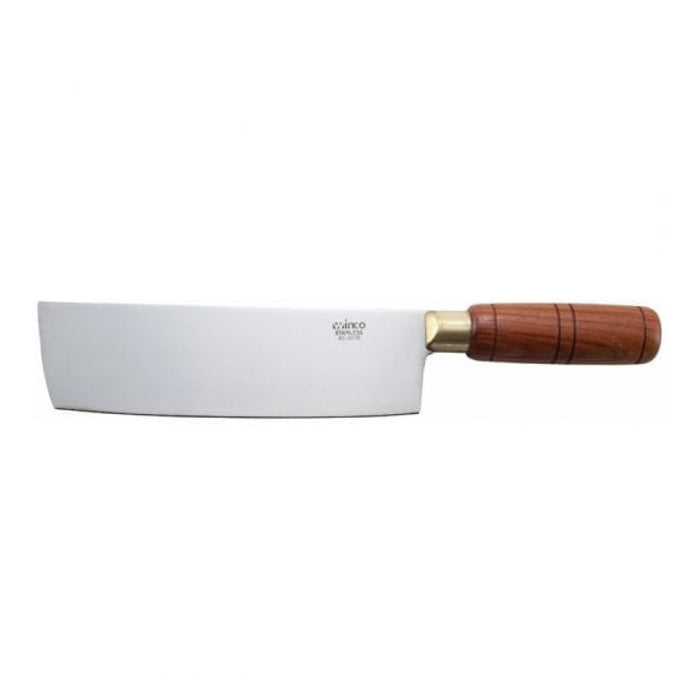 Winco 7" Chinese Cleaver Knife with Wooden Handle - KC-201R