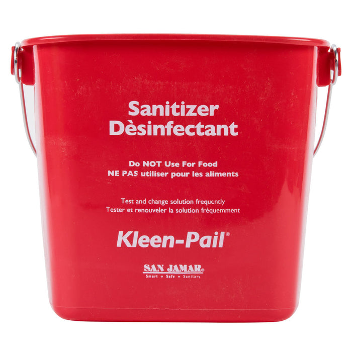 San Jamar KP256RD Kleen-Pail 8 Qt. Detergent Bucket - Red