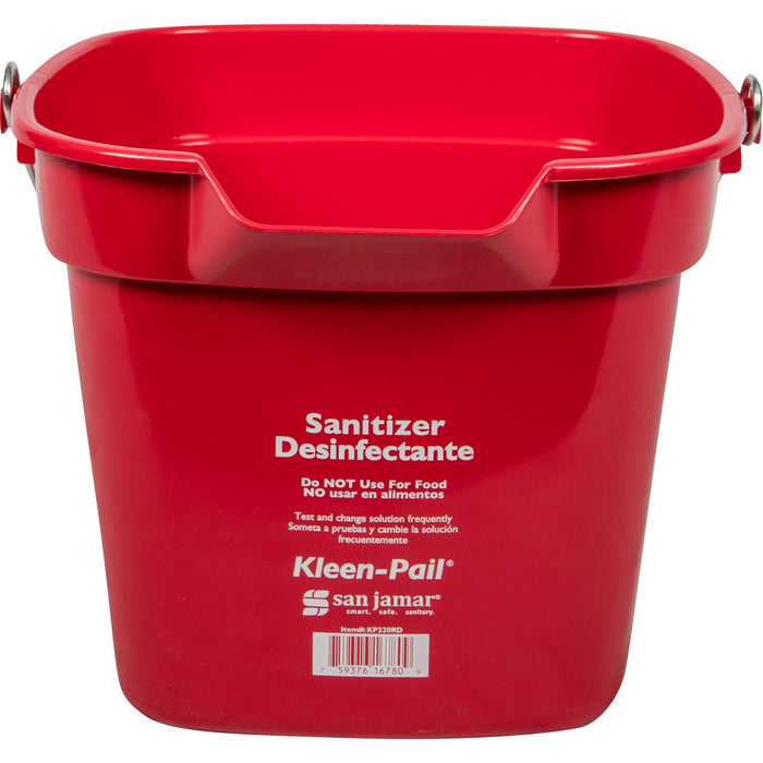 San Jamar KP320RD Kleen-Pail 10 Qt. Detergent Bucket - Red