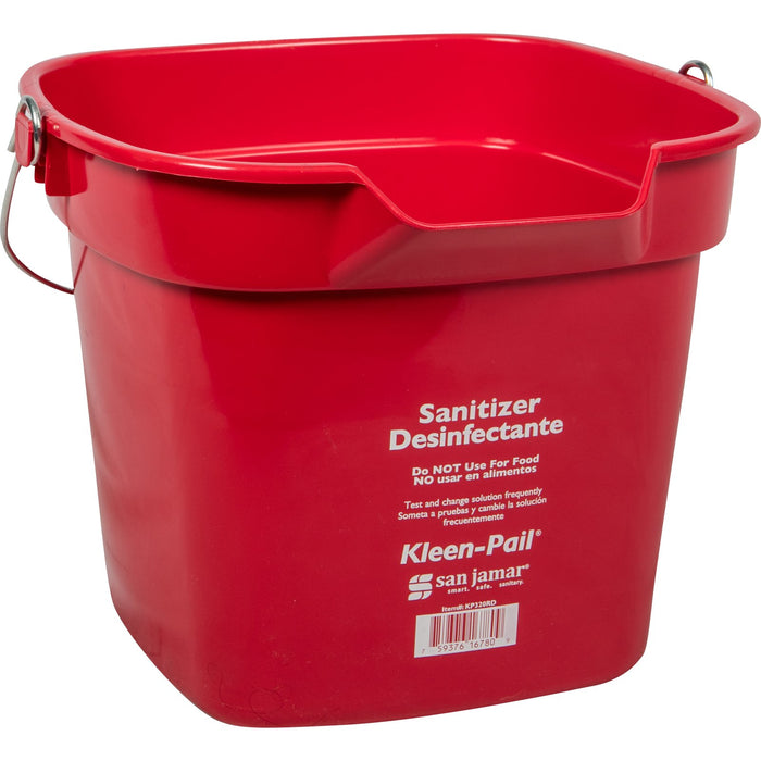 San Jamar KP320RD Kleen-Pail 10 Qt. Detergent Bucket - Red
