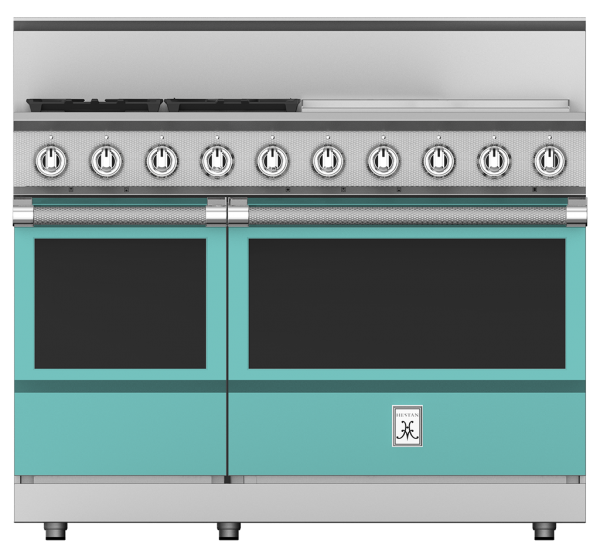Hestan KRG484GD-NG 48" Natural Gas 4-Burner Range With 24" Griddle - 175,000 BTU