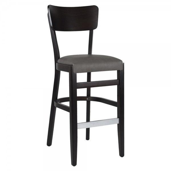 Nella Max Grey Vinyl Beechwood Bar Stool