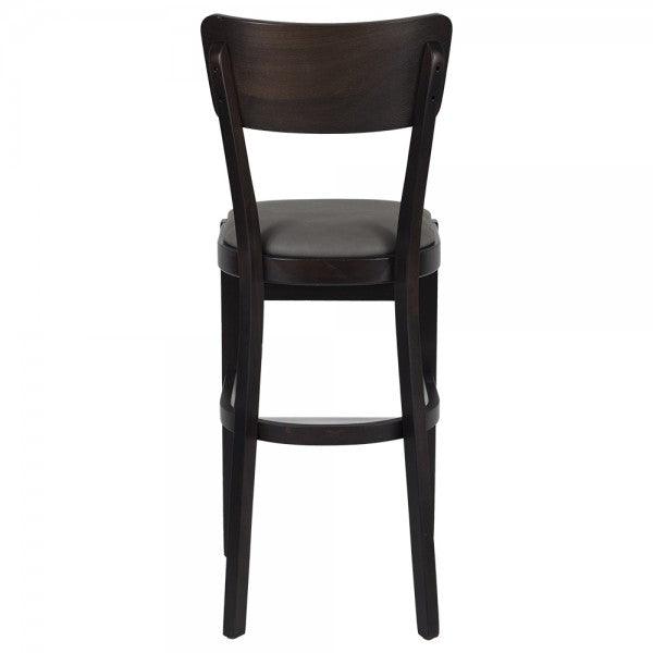 Nella Max Grey Vinyl Beechwood Bar Stool