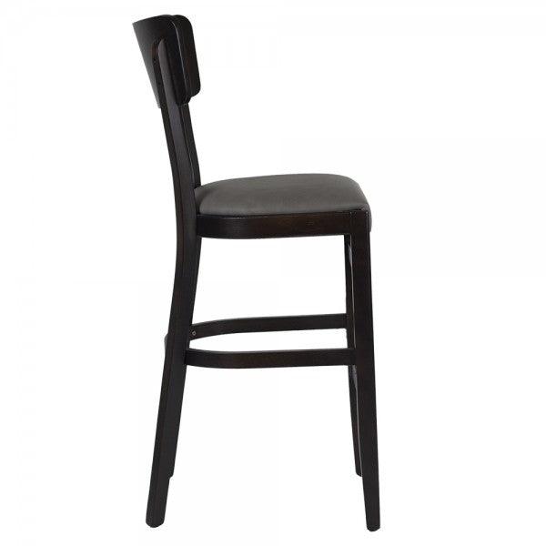 Nella Max Grey Vinyl Beechwood Bar Stool