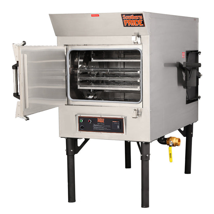Southern Pride MLR-150 Natural Gas‐Fired Wood Burning Rotisserie Smoker - 120V
