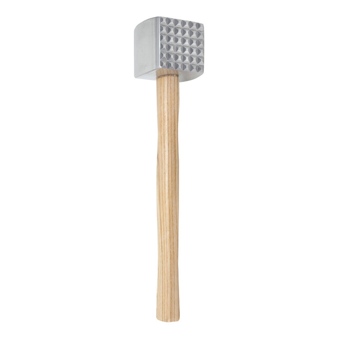 Winco MT-4 13" Two-Sided Aluminum Meat Tenderizer with Wooden Handle