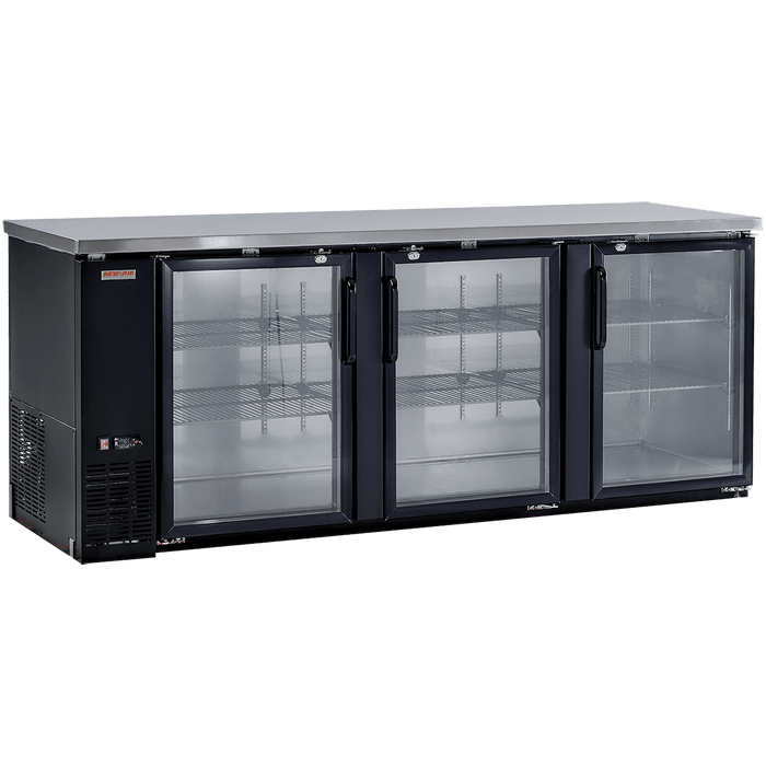 New Air NBB-90-SG 90" Glass 3-Door Back Bar Refrigerator