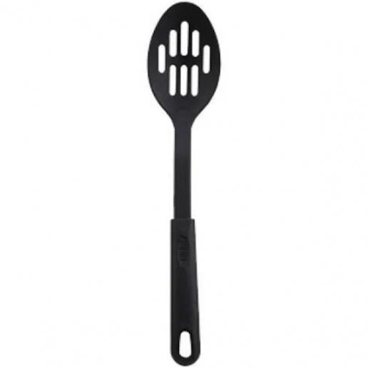 Winco NC-SL2 12" Black Nylon Slotted Serving Spoon