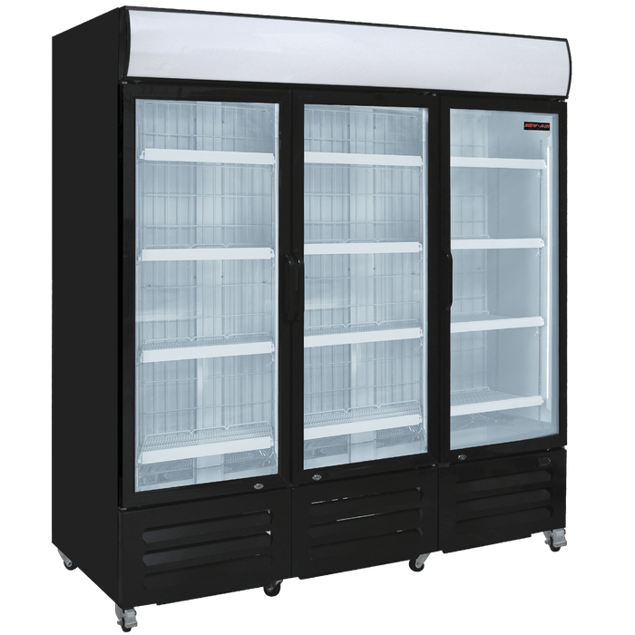 New Air NGR-182-H 79" Triple Door Glass Door Refrigerator