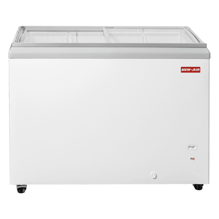 New Air 41" Ice Cream Freezer with Slide Flat Glass Top 8.5 Cu. Ft - NIF-41-FG