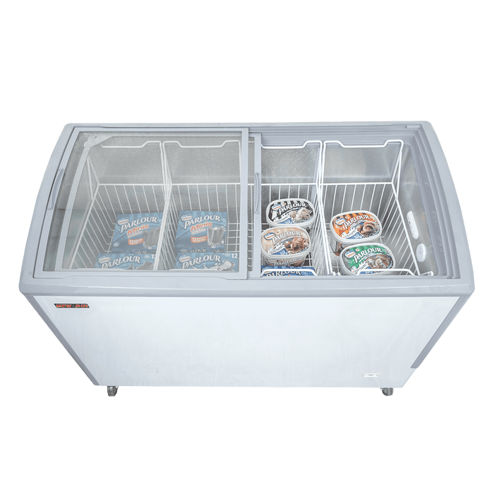 New Air 49" Ice Cream Freezer with Curved Glass Top 11.6 Cu.Ft.  - NIF-49-CG