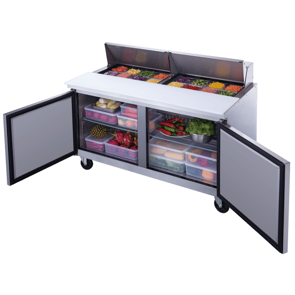 New Air NPT-060-SA 60" 2-Door Refrigerated Salad/Sandwich Prep Table