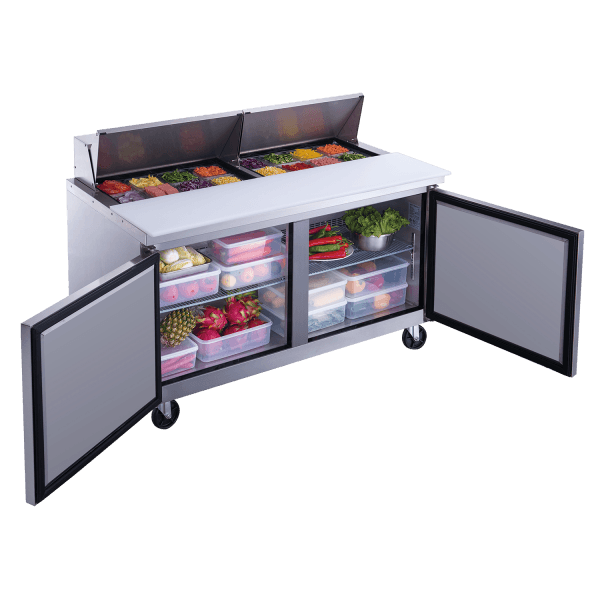 New Air NPT-060-SA 60" 2-Door Refrigerated Salad/Sandwich Prep Table
