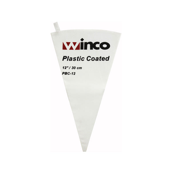 Winco PBC-12 12" White Cotton Pastry Bag with Plastic-Coated Interior